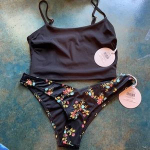 NWT Tori Praver black swim tankini stevie Spencer small